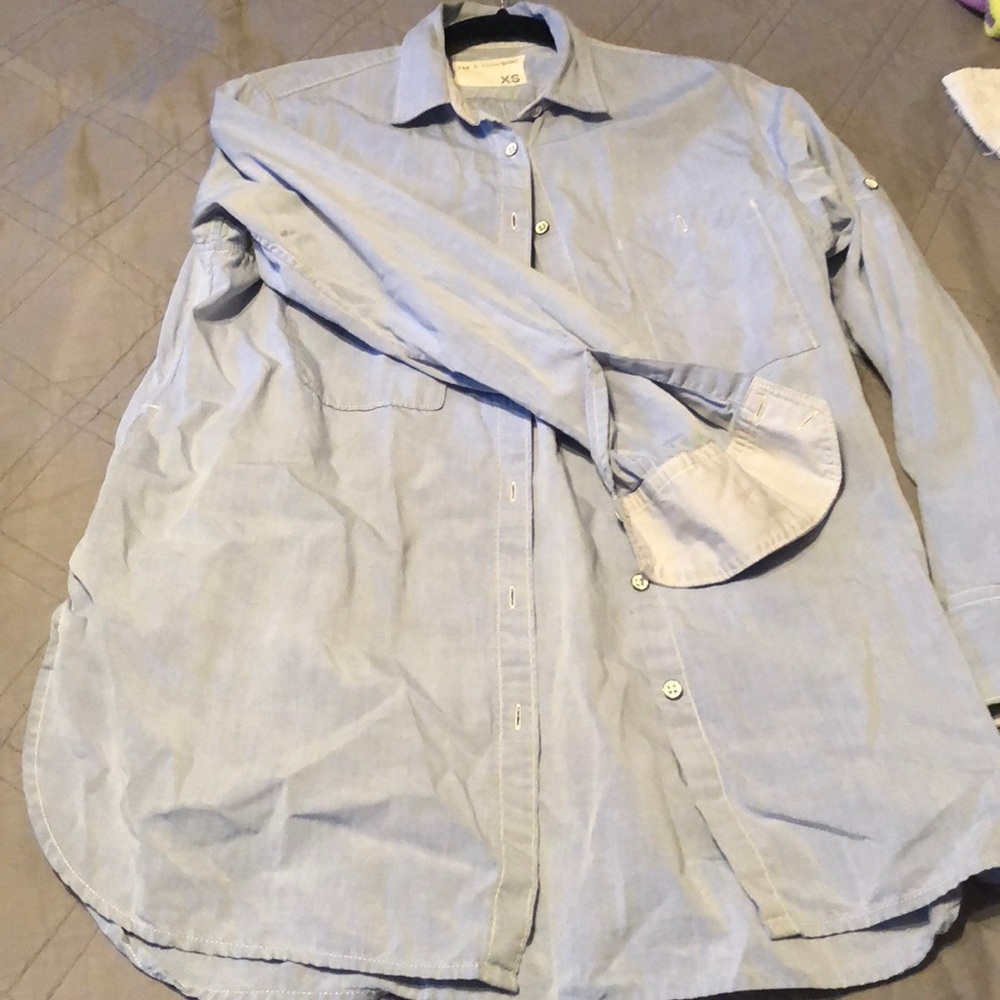Blue Rag and Bone Boyfriend Blouse XS